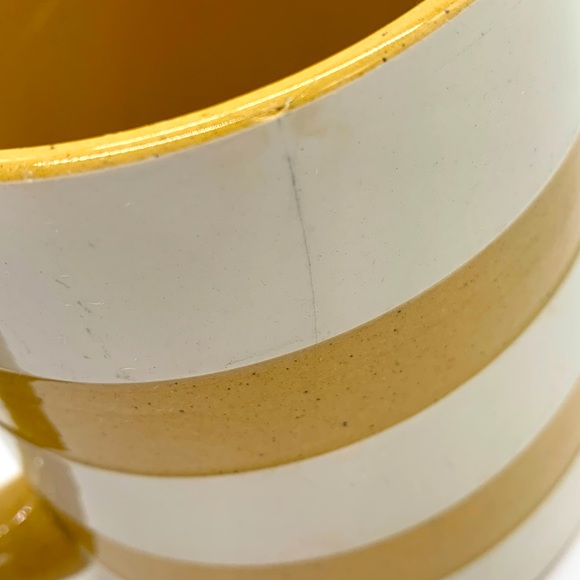 TG Green Cornishware Gold Yellow White Banded Jug Pitcher Judith Onions 4.5” HTF - Picture 6 of 11